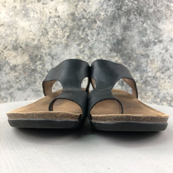 Dansko Women's Size 39 (8.5-9) Reece Black Waxy Leather Slingback Sandals - Picture 2 of 16